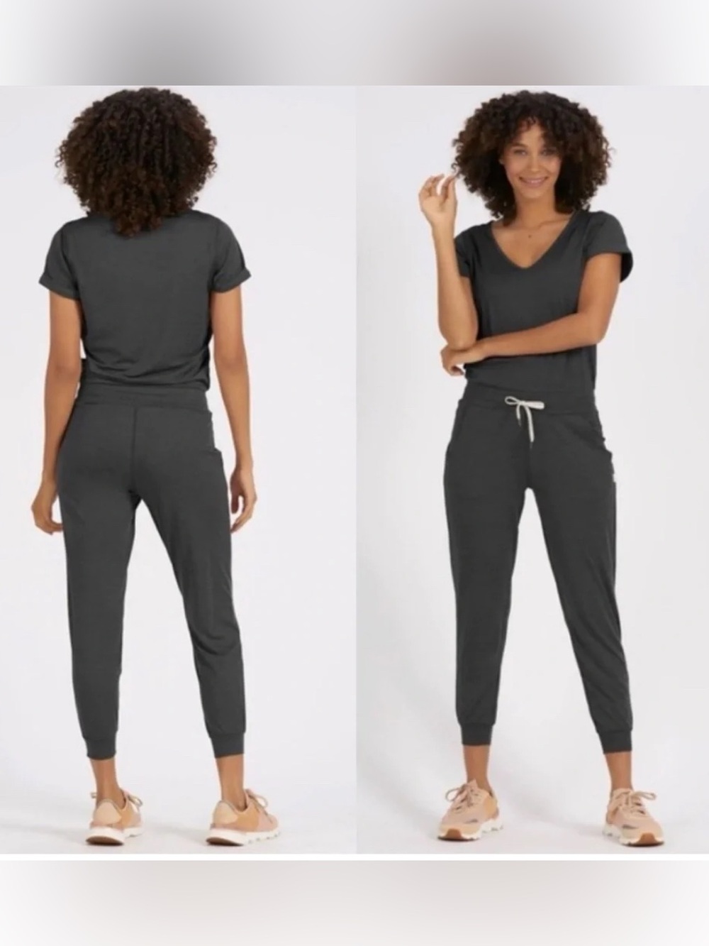 Vuori All Day Romper Jumpsuit Gray Charcoal Heather Size M